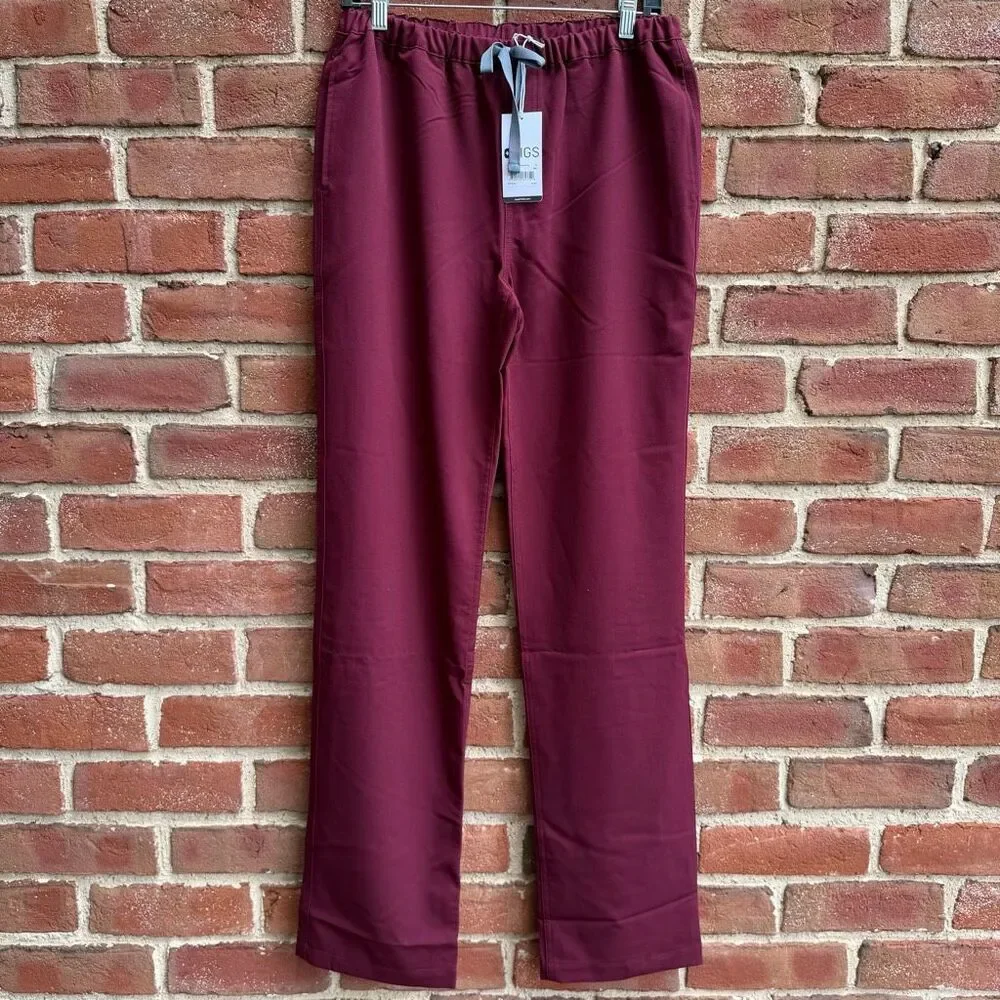 FIGS Men's Pisco Basic Straight Leg Structured Fit Scrub Pants Burgundy S NWT